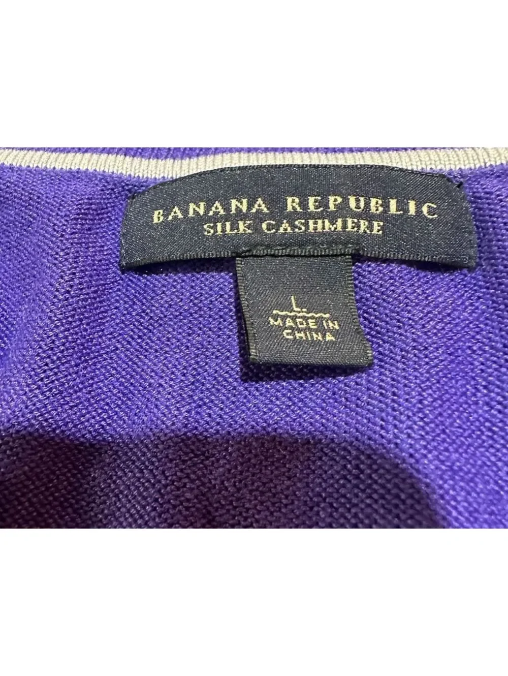Banana Republic Silk Cashmere Purple V-Neck Sweater